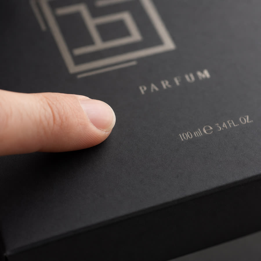 Macro detail of soft-touch lamination texture