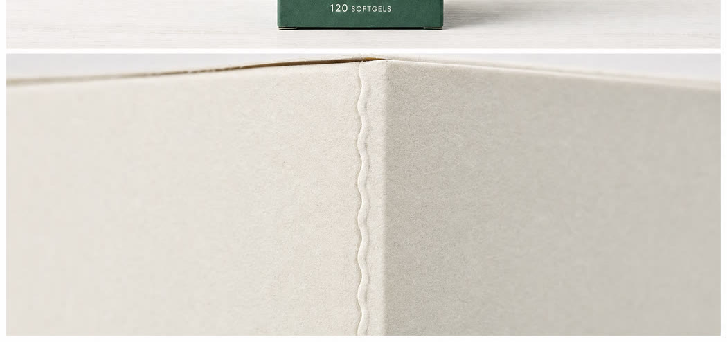Macro detail of a folding carton corner and glue seam